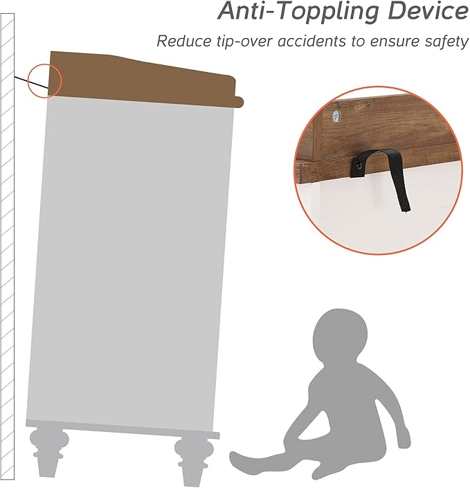 Dresser for Bedroom with 12 Drawers, Large Kids Dressers with Wide Chest of Drawers, Mid Century Modern Baby Wooden Closet Storage Organizer for Living Room, Nursery, Hallway, White