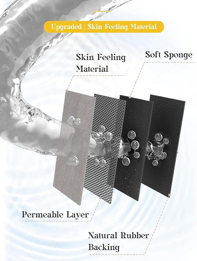 MontVoo -Bath Mat-Rubber Backing Non SlipThin Bathroom Rugs Fit Under Door- Quick Dry Absorbent Faux Suede Surface Grey Bathroom Floor Mats-Shower Rug for in Front of Bathtub Shower Gray 16x24