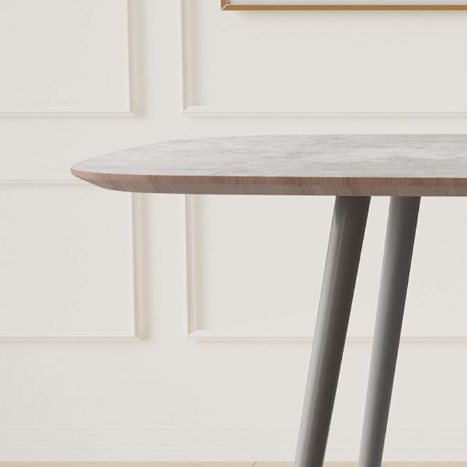 47.2'' Dining Table Set for 4,Modern Wood Dining Table,Leather Dining Chairs 4,Table and Chairs Set of 4,Ideal for Kitchen Dining Room (Gray Table + 4 Gray Chairs, 47.2")