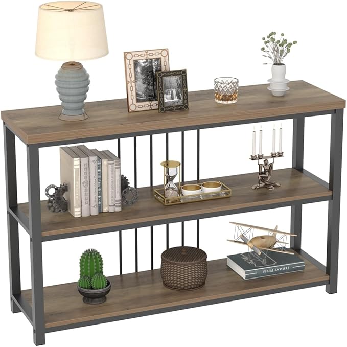 FOLUBAN Sofa Console Table, Modern Entryway/Hallway Table for Living Room, Oak