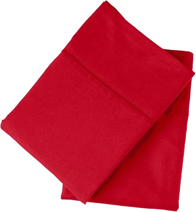 PeachSkinSheets Night Sweats: The Original 1500tc Soft King Pillowcase Set RED Velvet