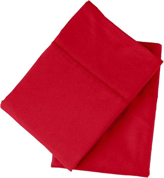 PeachSkinSheets Night Sweats: The Original 1500tc Soft Standard Pillowcase Set RED Velvet