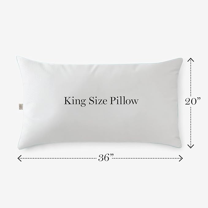 MARTHA STEWART Bed Pillow, King (U.S. Standard), White 2 Count