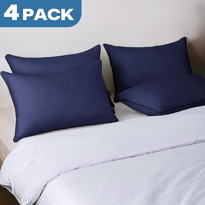 GOHOME Pillows Standard Size Set of 4 - Bed Pillows for Sleeping 4 Pack, Cooling Supportive Hotel Pillows with Premium Soft Down Alternative Fill for Side Stomach and Back Sleepers