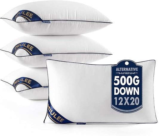 MIULEE 12x20 Pillow Inserts Set of 4 Throw Pillows Premium Down Alternative Pillow Inserts Rectangle Decorative Pillow Stuffer for Sofa, Couch (12x20 inch, Set of 4)