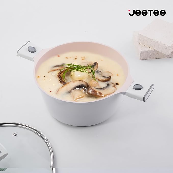 JEETEE 22pcs NonStick Ceramic Induction Cookware Sets, Pots and Pans With Removable Handles, Kitchen Non Toxic Pot Sets PFAS & PFOA Free