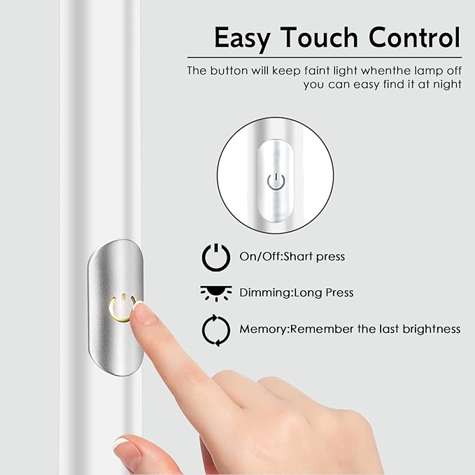 Floor Lamp, 70.5 InchTorchiere Standing Lamp, 20W 2000LM LED Halogen Floor Lamp,Stepless Dimmable, Touch Control, 50000hrs Lifespan, Pale Floor Lamps for Living Room, Standing Lamps for Bedroom, White