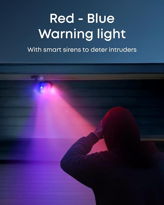 eufy PoE Bullet Security Camera E40, NVR Add On Cam, 4K UHD, 122° FOV, F1.6 Color Night Vision, 24/7 Recording, Human/Vehicle/Pet AI Detection, Red and Blue Strobe, Plug and Play