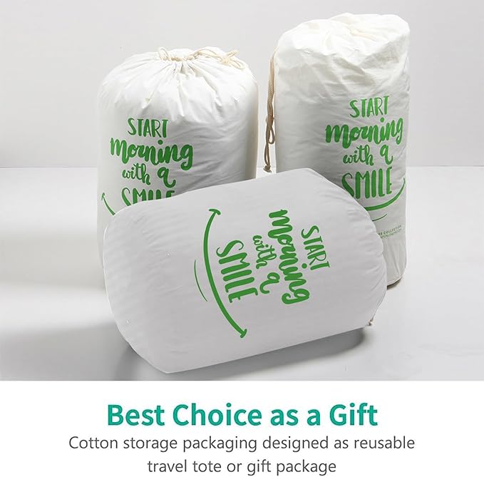 APSMILE Lightweight Down Feather Fibers Comforter Super King Size, Cooling Duvet Insert for Warm Weather/Hot Sleepers-Ultra Soft 100% Organic Cotton Cover, Fluffy Summer Duvet (Ivory White, 120x120)