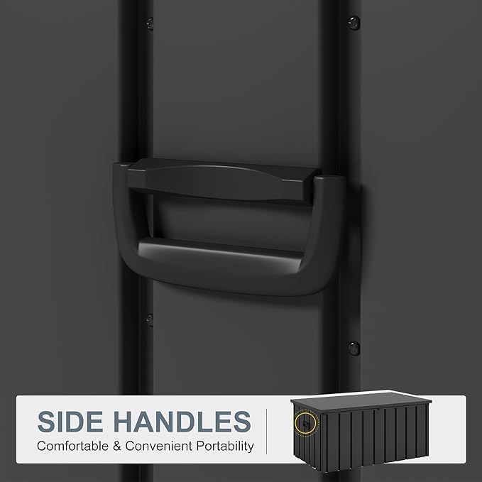 PURPLE LEAF Outdoor Deck Box 150 Gallon Waterproof Lockable Storage Box Container with Lid Deck Organization for Patio Cushions Side Table Pool Accessories Garden Tools, Gray