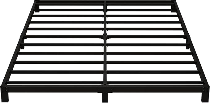5 Inch Low King Bed Frame Heavy Duty Metal Platform, No Box Spring Needed, Easy Assembly Mattress Foundation, No Noise, Black