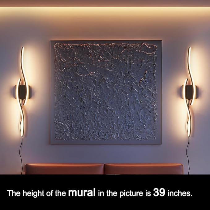 Plug in Wall Sconces Set of 2, Modern Plug in Sconce with Remote, Dimmable LED Wall Light, Wall Lamps with Plug in Cord for TV Wall Sconces, Black Sconce Lighting for Living Room, Hallway, Bedroom