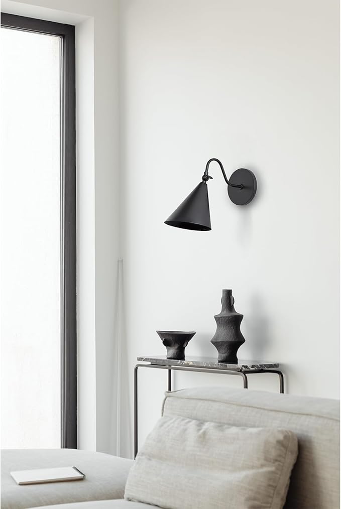 Modern Soft Black Wall Sconces with Movable Metal Shape, Goose Neck Style Metal Bedside Lamp Wall Light Fixture, Room Decor Picture Light, Bedroom Decor Reading Light, Wall lamp for Bathroom