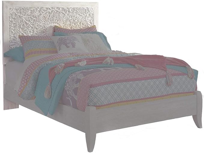 Signature Design by Ashley Paxberry Boho Chic Panel Adjustable Headboard ONLY, Full, Whitewash