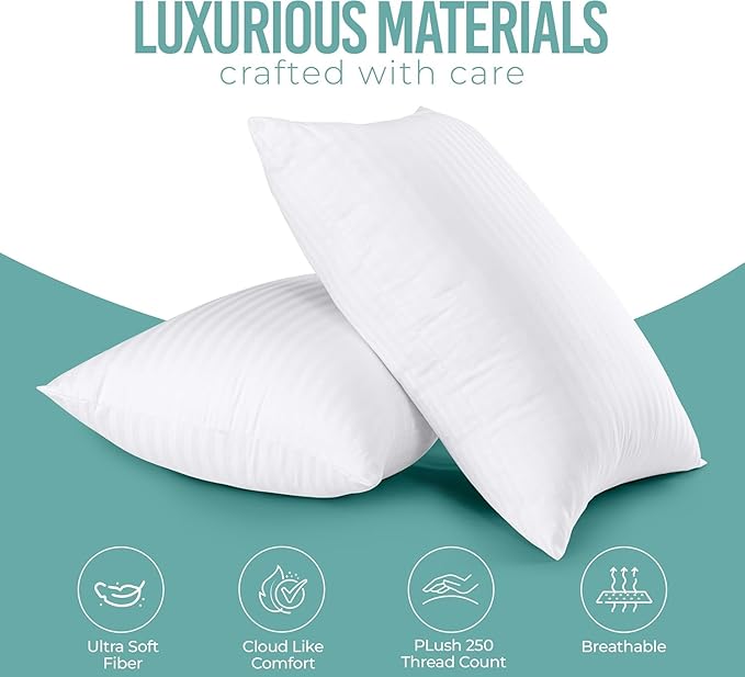 Utopia Bedding Pillows King Size Set of 4 (White), Hotel Pillows, Cooling Pillow for Side, Back or Stomach Sleepers