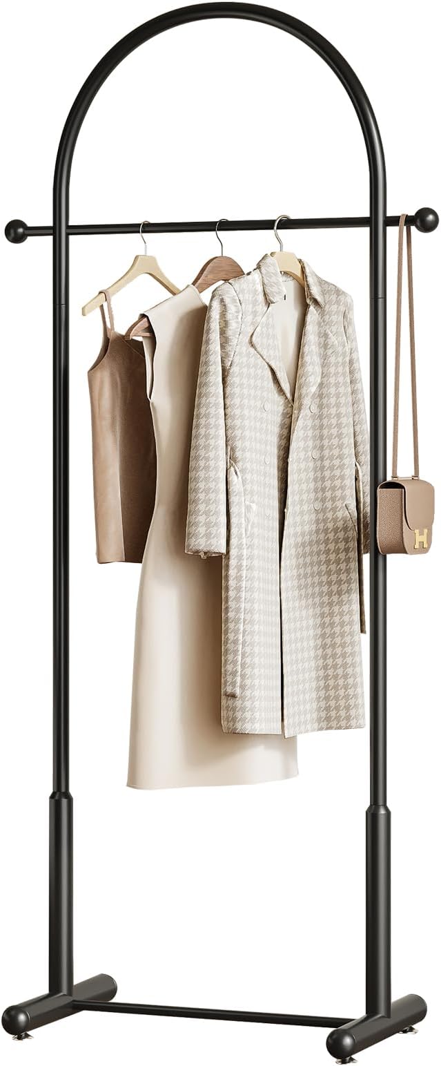 Metal Small Clothes Rack, Arched shape Clothing Racks for Hanging Clothes,Heavy Duty Garment Rack for Small Spaces Modern Coat Rack Stand for Entryway, Bedroom (black)