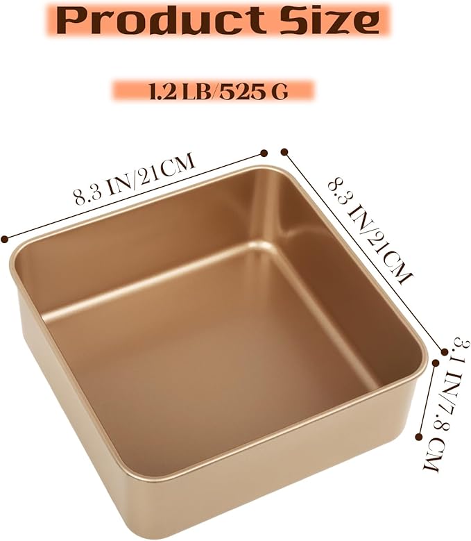 Baking Sheet Pans,2 Pack Nonstick Baking Sheet Pans,Cookie Sheet, Brownie Pan, Bread Pan for Toaster Oven, Small Baking Tray,Bakeware for Cakes, Cookies & Breads (8 Inches)