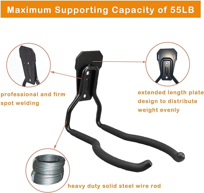 Garden Power Tool Hanger, Garage Wall Hooks, Weedeater Rack, String Trimmer Hanger, Utility Hooks for Garage Tool Organizers and Storage - Black-1 Pcs