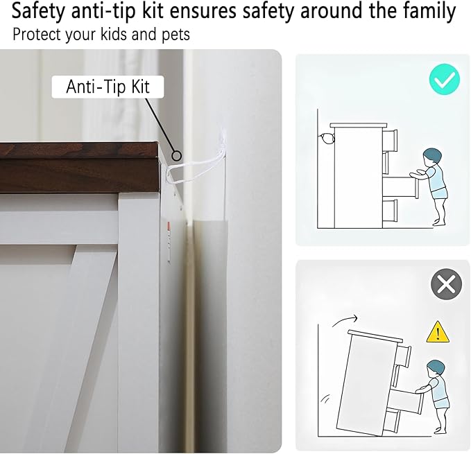 Farmhouse 6 Drawers Dresser Chests for Bedroom, White 6 Chest of Drawers, Wood Dressers Organizer for Closet, Modern Storage Organizer Cabinet for Bedroom,Living Room,Hallway & Entryway