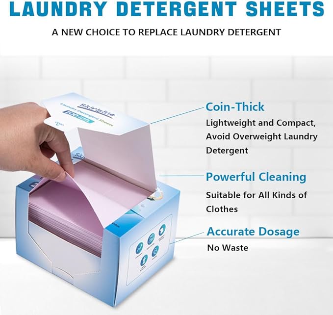 Lavender Laundry Detergent Sheets - 100 Eco-Friendly Laundry Sheets - Compact, Lightweight, and Travel-Ready - Powerful Cleaning & Long-Lasting Freshness