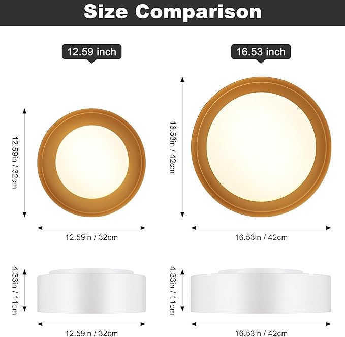 Vikaey Modern Mid Century Flush Mount Ceiling Light, 2-Light Minimalist Round Close to Ceiling Light Fixture, White Drum Ceiling Lamp with Glass Lampshade for Bedroom, Hallway, Kitchen, 12.5in