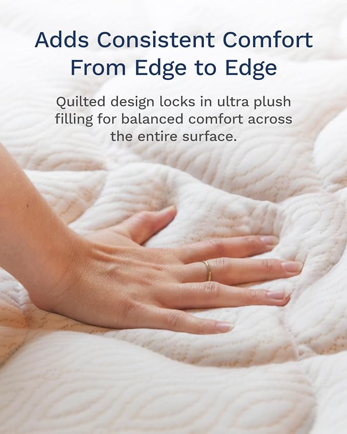 ViscoSoft Copper Pillow Top King Mattress Pad - Soft Overstuffed Premium Cloud-Like Support - Quilted Fiberfilled Mattress Topper with Deep 18" Pocket for Secured Fit