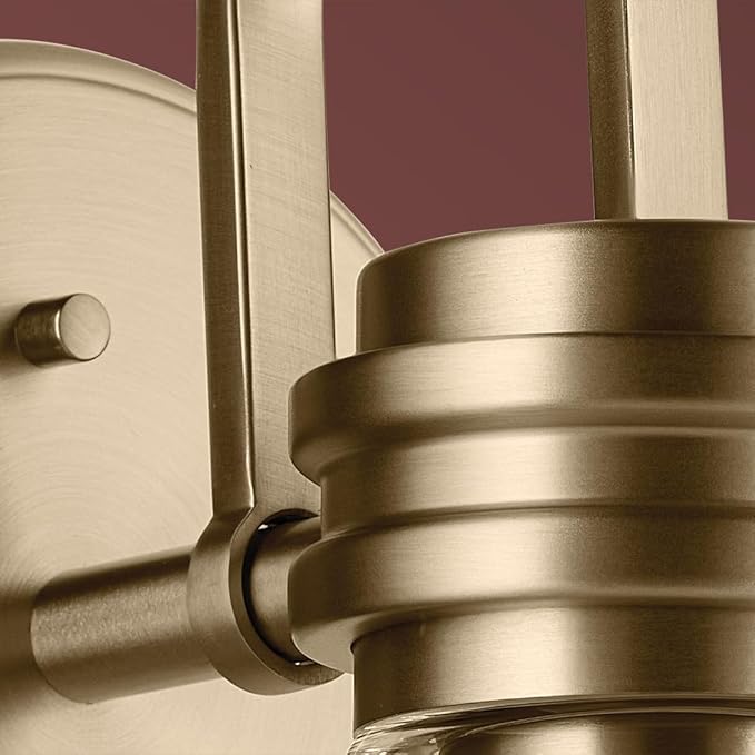 Kichler Farum 7.25" 1-Light Wall Sconce with Clear Glass in Champagne Bronze, for Fireplace, Kitchen, Bedroom, Hallway, or Vanity, (7.25" W x 9.5" H) 55153CPZCLR