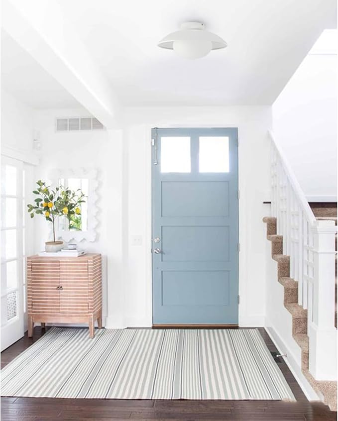 Soft White 15in Semi Flush Mount Ceiling Light Fixture, Bowl Lampshade Style Vintage Close to Ceiling Light Fixture, Modern Flush Mount Light for Bedroom, Entryway, Corridor, Room Decor Lamp