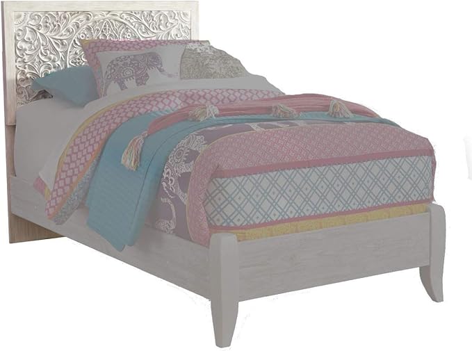 Signature Design By Ashley Paxberry Twin Boho Headboard, Distressed White
