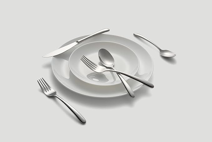 Cambridge Silversmiths 18/0 Jude Mirror 20 Piece Flatware Set, Service for Four, silver