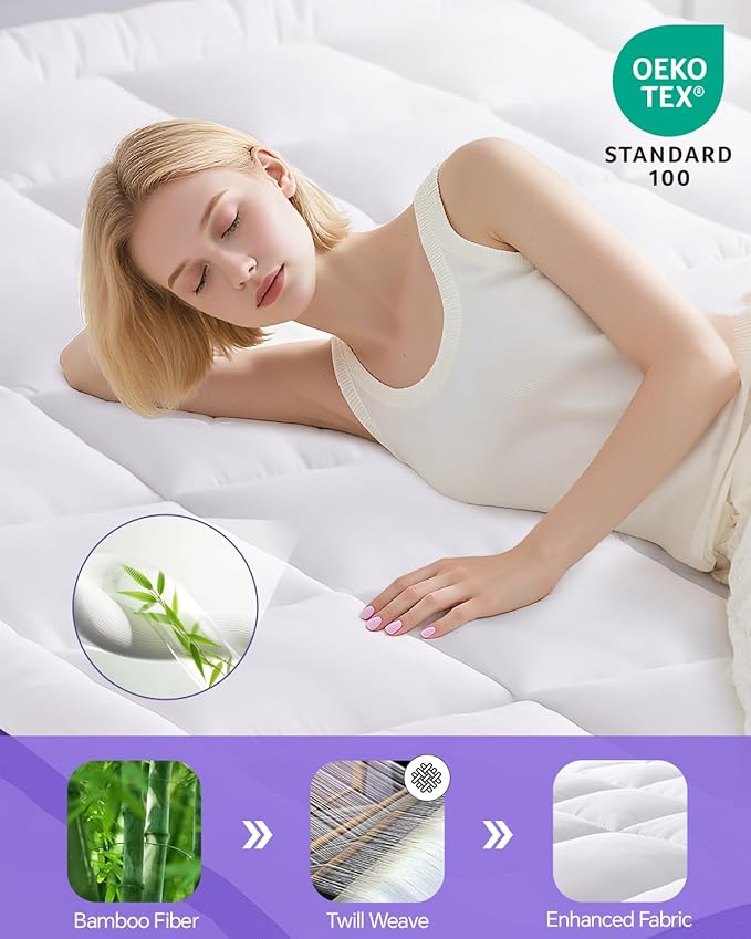 Dual Layer Memory Foam Twin XL Mattress Topper - 2 Inch Gel Egg Crate Foam and 2 Inch Cooling Pillow Top Cover Rayon, Twin Extra Long College Dorm Support for Back Pain