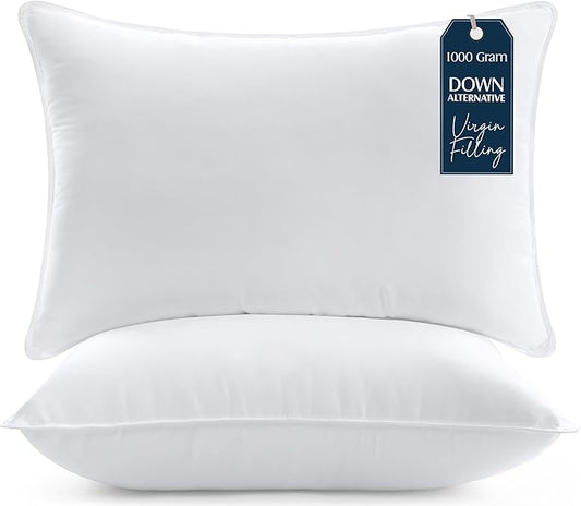 Utopia Bedding Bed Pillows for Sleeping (White), Queen Size, Set of 2, Hotel Pillow, Cooling Pillows for Side, Back or Stomach Sleepers