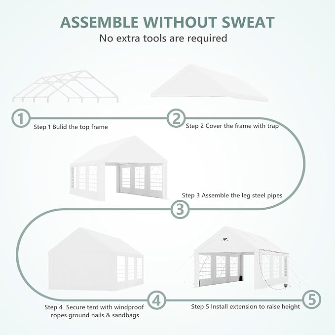 Carports 10X30 Heavy Duty,Car Ports with 180G Removable Side Walls,Carport Canopy,Car Shelter All Weather,Portable Car Port Garage,White