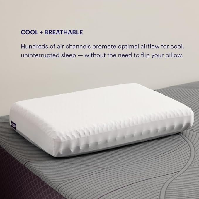 Purple Pillow - The Most Supportive Pillow Science Can Dream Up, Adjustable Boosters for Personalized Height, Made with GelFlex Grid, Ergonomic Support, Standard Size