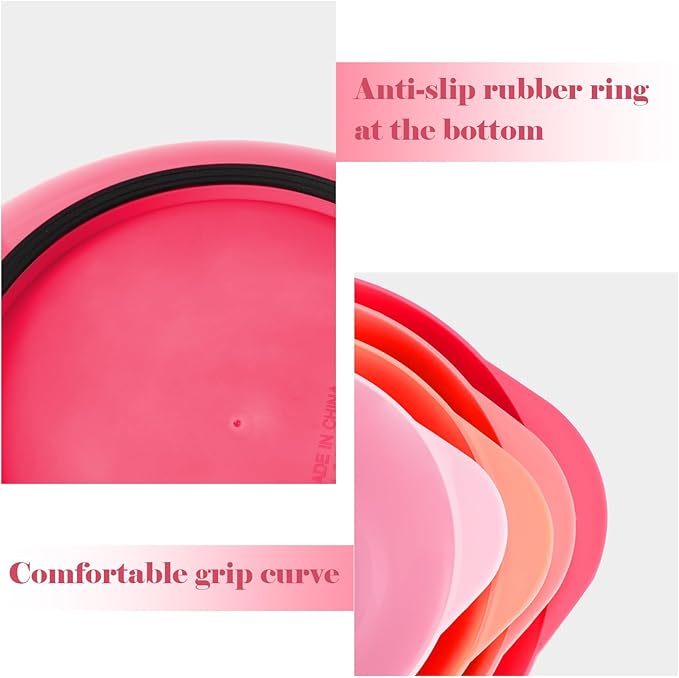 BoxedHome Classic Mixing Bowl Set, BPA Free Plastic, Microwave and Dishwasher Safe (Set of 4, Pink), 4.5 quarts