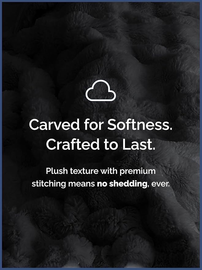 Fluffy Throw Blanket King Size - Faux Fur Throw for Couch or Bed - Ultra Plush Soft Extra Thick Faux Fur Rabbit Blanket - Comfy, Warm & Breathable - Luxury Minky Tie Dye Bedding - 90" x 108", Black