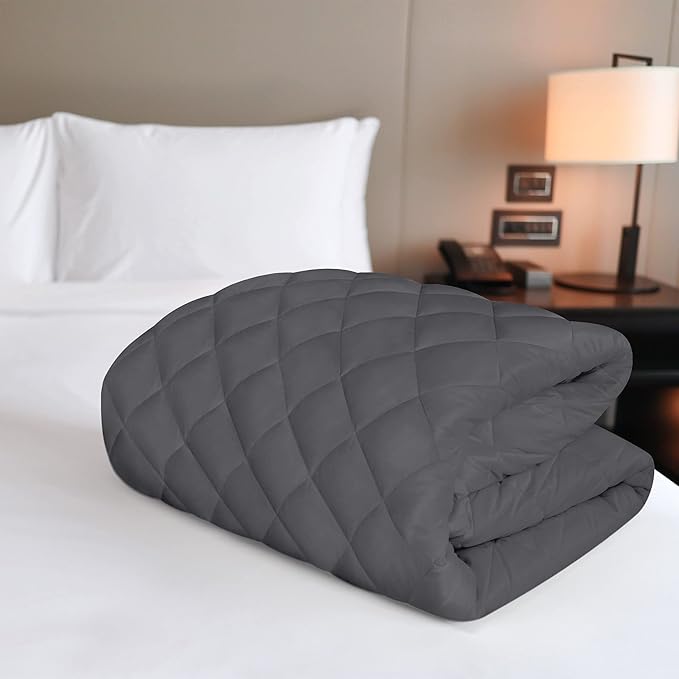 Utopia Bedding Quilted Fitted Mattress Pad, Full Size, Elastic Fitted Mattress Topper Protector and Cover Stretches up to 16 Inches Deep, Machine Washable (Grey)