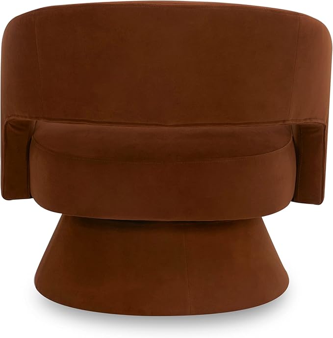 CHITA Swivel Accent Chair Armchair, FSC Certified Velvet Barrel Chair for Living Room Bedroom, Burnt Orange