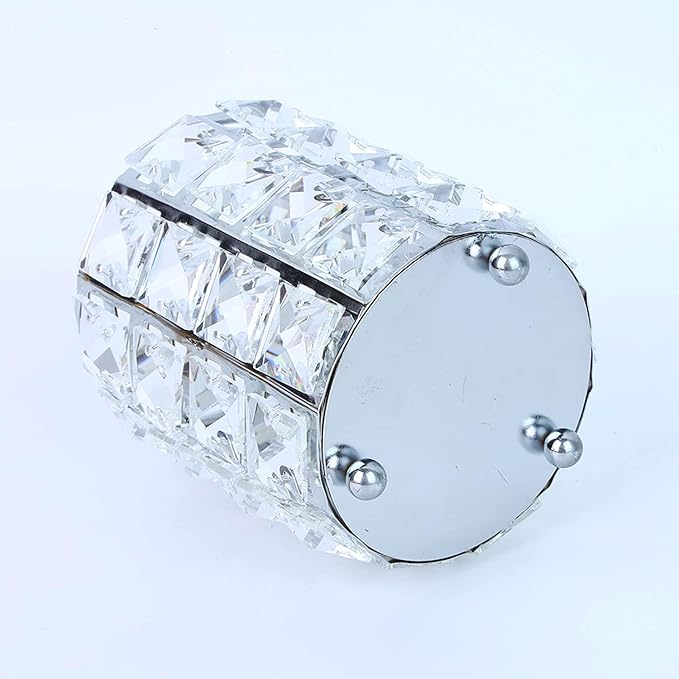 LUGUNU Makeup Brush Holder with Silver Crystal Bling – Elegant Vanity Organizer for Brushes, Pens & Pencils, Ideal for Bathroom or Office Countertop(2Pack)