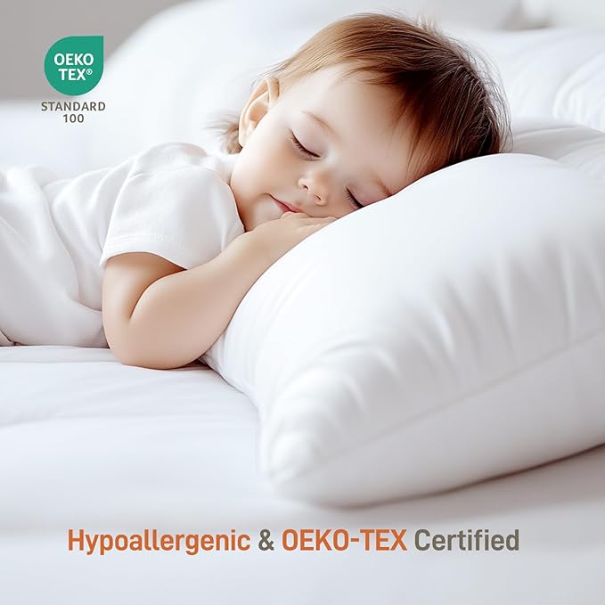 Hypoallergenic Viscose from Bamboo Soft Pillows with Down Alternative Filling, Queen Size set of 2,Breathable, Moisture-Wicking, Luxury Hotel Quality, Ideal for All Sleeper, Oeko-Tex Certified