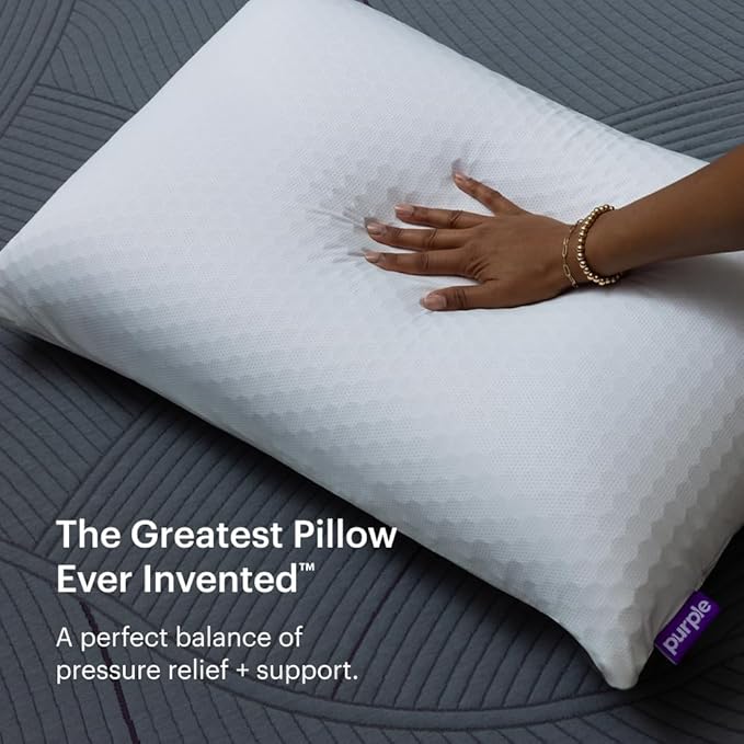 Purple Harmony Pillow - Standard Tall, Greatest Pillow Ever Invented, 360º Hex Grid & Talalay Latex Core - No Pressure Support, Stays Cool, Luxurious Comfort
