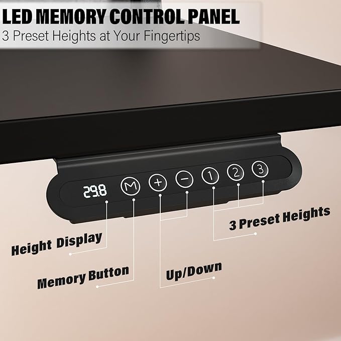 Electric Standing Desk with 4 Drawers 55''x 24'' Adjustable Height Sit to Stand Up Desk with Storage Shelf, C-Clamp Mount Compatible Black Home Office Desks Computer Gaming Table Ergonomic Workstation