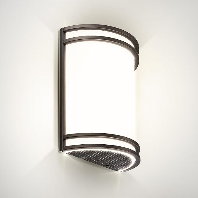 ASD LED Indoor Wall Mount Light Fixture - 10 Inch Modern Interior Oil Rubbed Bronze Wall Sconce Lighting - 3000K 4000K 5000K Adjustable - Half Cylinder Hallway Light Fixture - ETL & Energy Star