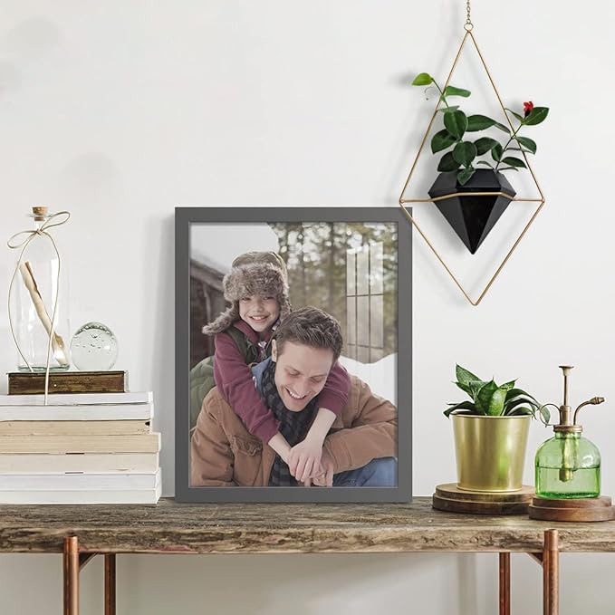 Renditions Gallery 11x14 inch Picture Frame High-end Modern Style, Made of Solid Wood and High Definition Glass Ready for Wall and Tabletop Photo Display, Gray Frame