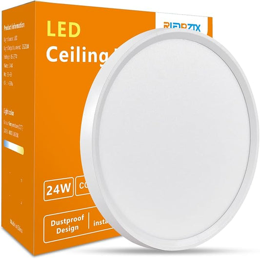 Led Flush Mount Ceiling Light,16 Inch 32w 3480lm,3000k/4000k/6000k 3CCT Selectable, Round Modern Flat Panel Super Slim Led Ceiling Light,for Living Dining Kitchen Bedroom Room (1Pack-White)