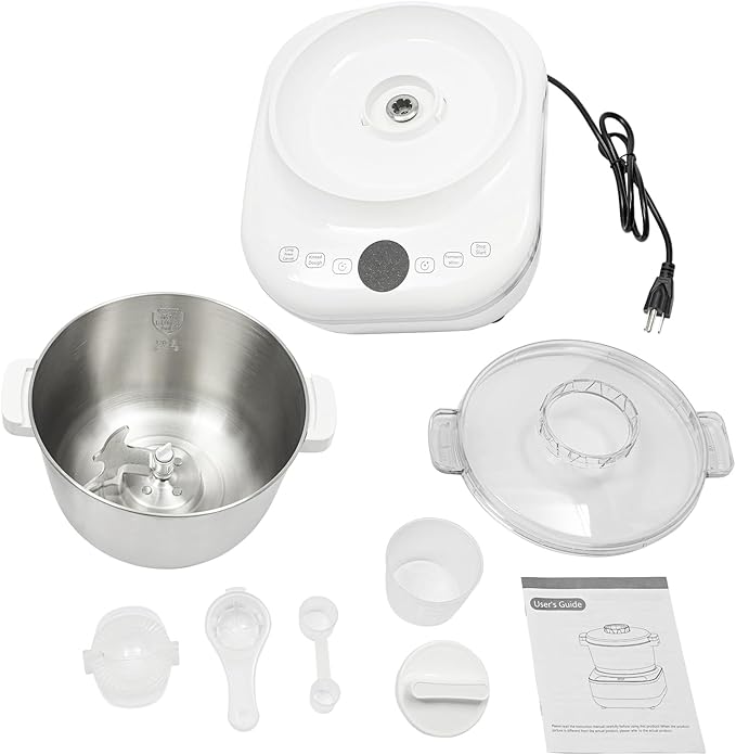 Electric Dough Maker with Ferment Function 5L/4.5QT Dough Mixer Machine, Automatic Stainless Steel Flour Kneading Machine with Microcomputer Timer, Tabletop Split Design Dough Mixer (White)