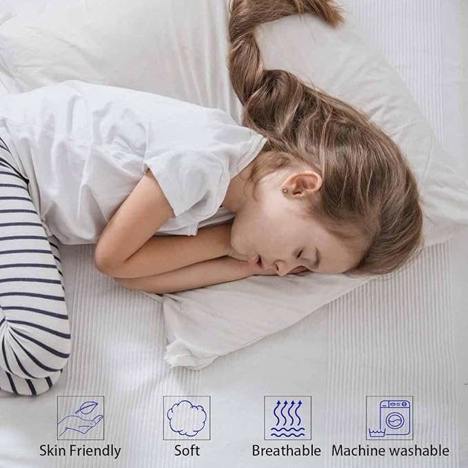 Thin Flat Slim Ultra Soft Bed Pillows King Size Set of 2 Pack for Sleeping, Bed Pillow for Stomach Back and Side Sleepers, Machine Washable 20x36 inches