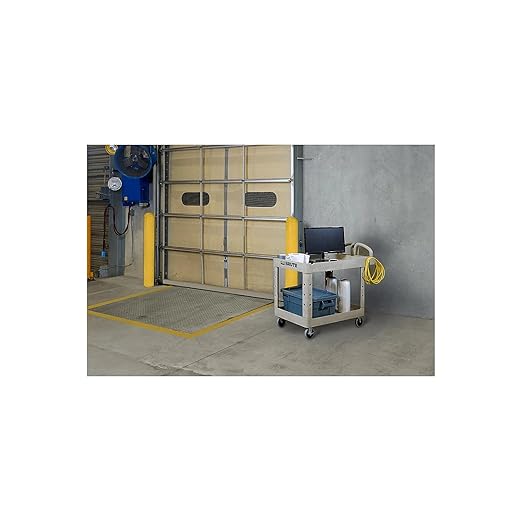 Rubbermaid Commercial 452088BG Heavy-Duty Utility Cart, Two-Shelf, 25 1/4w x 44d x 39h, Beige