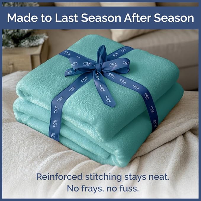 Ultra Soft Fleece Blanket Twin Size - Flannel Fleece Luxury Twin Blanket - Lightweight for Couch Bed Chair - Thick, Warm & Breathable - All Season Cozy Fuzzy, Anti-Static Microplush Bedding, Turqoise