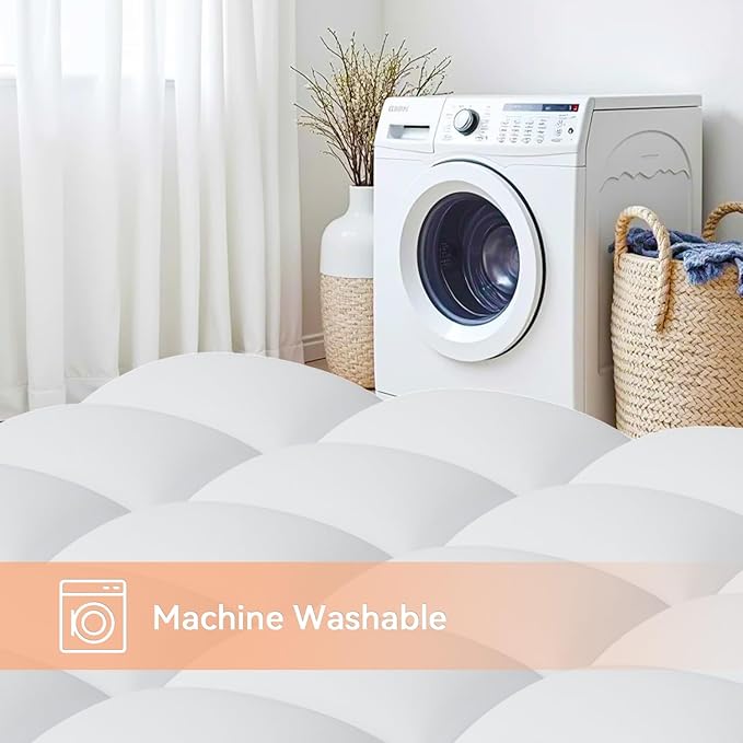 King Mattress Topper for Back Pain Relief, Extra Thick Pillow Top Plush Mattress Pad with Deep Pocket, Soft Pillowtop King Size Bed Toppers Filled Fluffy Down Alternative, White